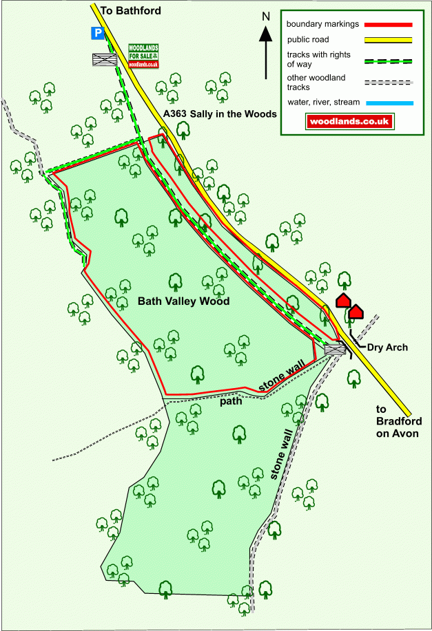 Bath Valley Wood map