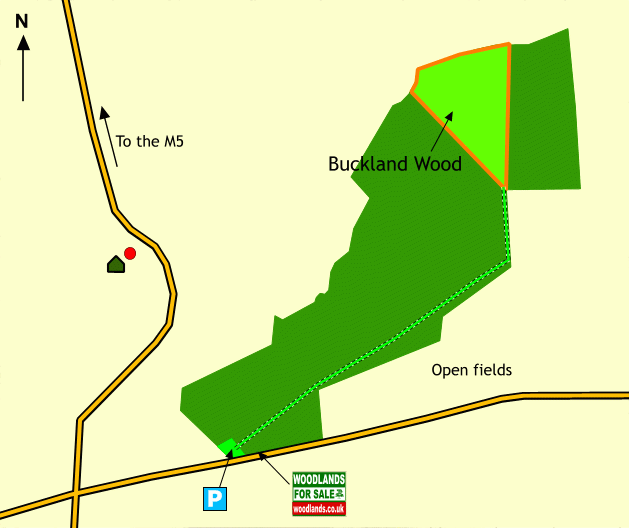 Click to view a full-size version Buckland Wood - SOLD map