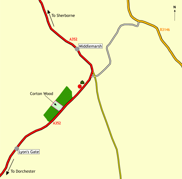 Click to view a full-size version Corton Wood - SOLD map