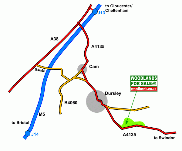 Click to view a full-size version Dursley Wood map