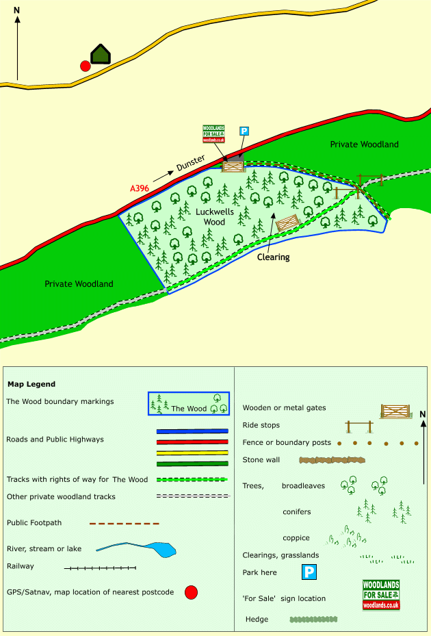 Luckwells Wood - SOLD map