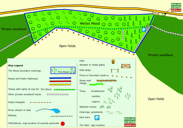 Welles Wood - SOLD map
