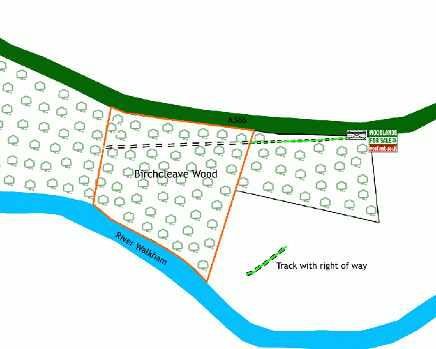 Click to view a full-size version Birchcleave Wood - SOLD map