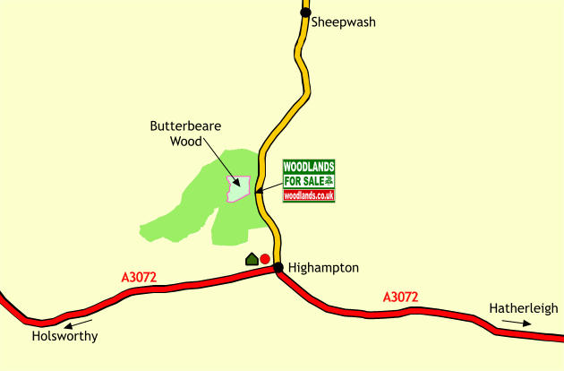 Click to view a full-size version Butterbeare Wood - SOLD map