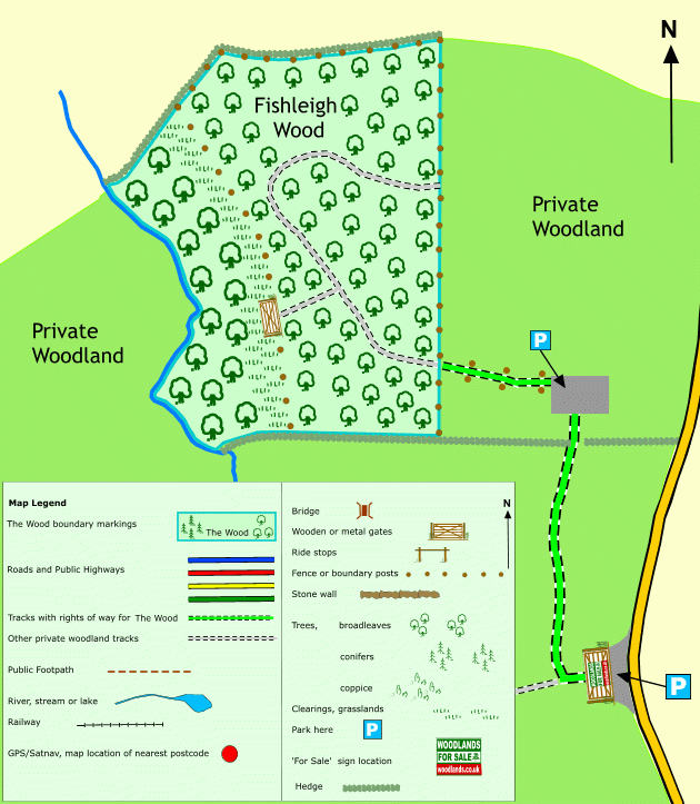 Fishleigh Wood - SOLD map