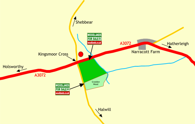 Click to view a full-size version Graddon Wood - SOLD map