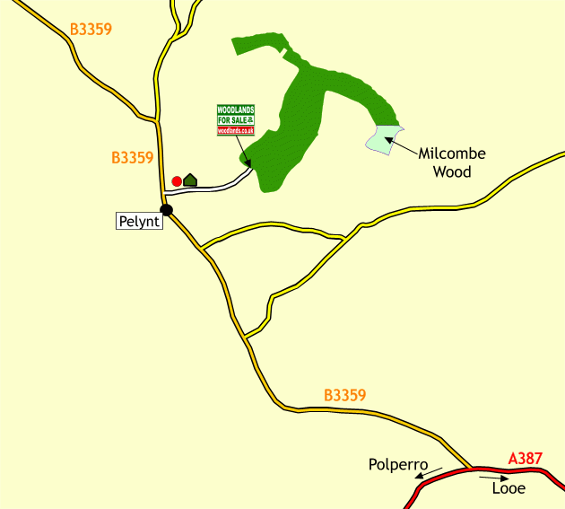 Click to view a full-size version Milcombe Wood - SOLD map