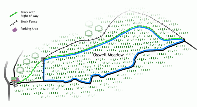 Ogwell Meadow - SOLD map