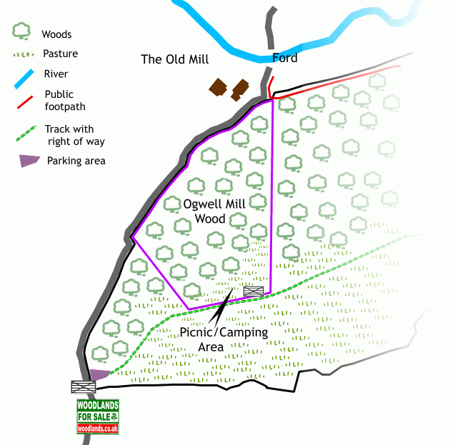 Ogwell Mill Wood map