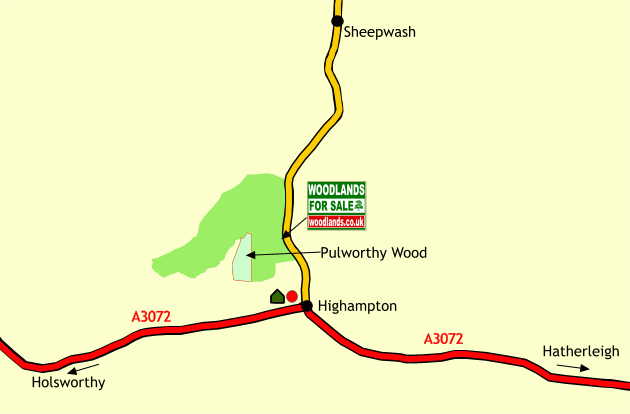 Click to view a full-size version Pulworthy Wood - SOLD map