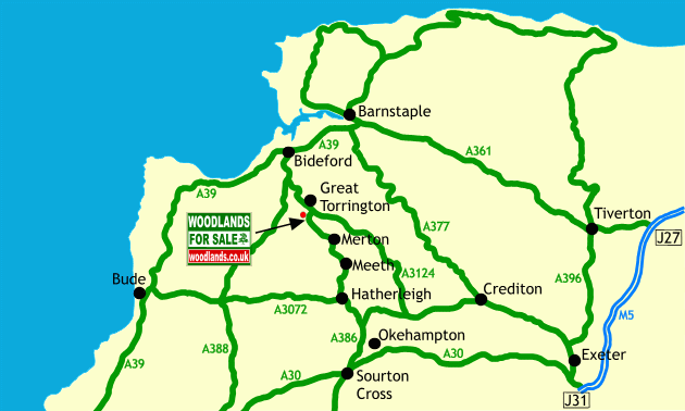 Taddiport Wood map