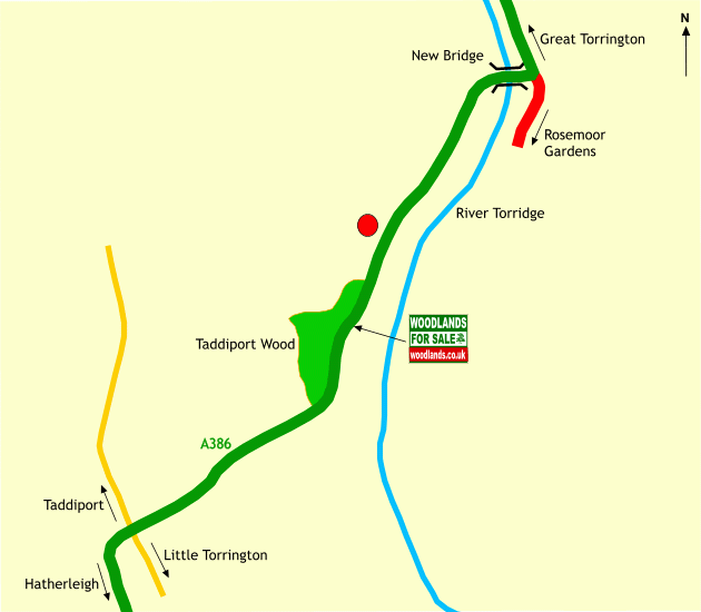 Taddiport Wood map