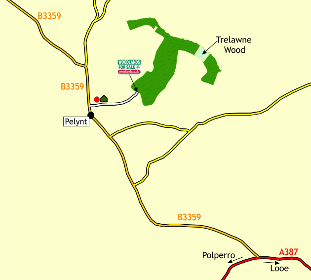 Click to view a full-size version Trelawne Wood map