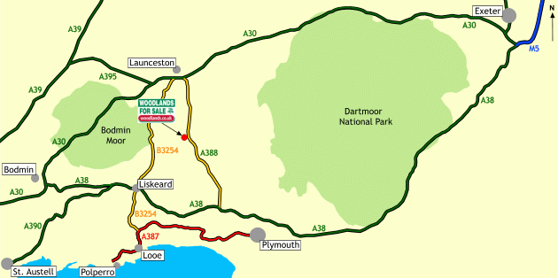 Click to view a full-size version Treven Wood - SOLD map