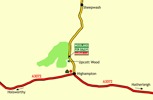 Click to view a full-size version Upcott Wood - SOLD map