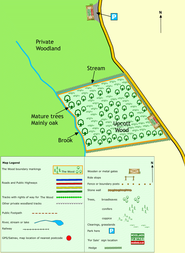 Upcott Wood - SOLD map