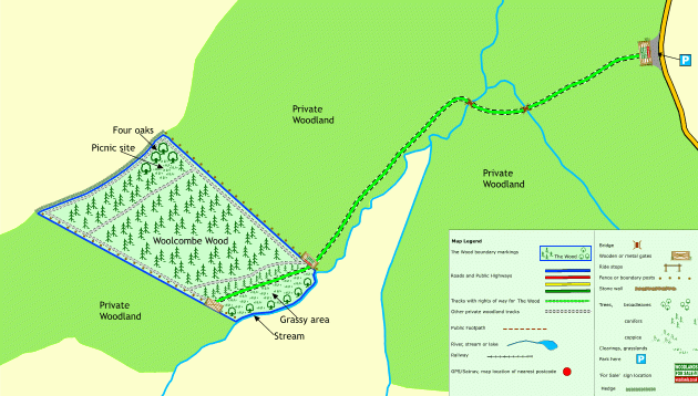 Woolcombe Wood - SOLD map
