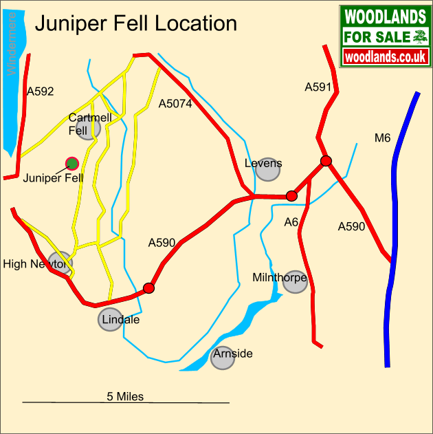 Click to view a full-size version Juniper Fell - SOLD map