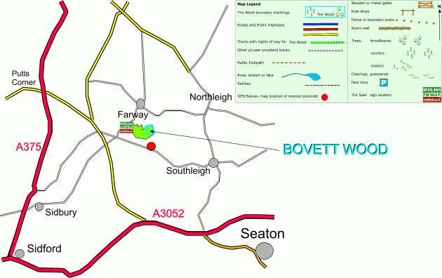 Click to view a full-size version Bovett Wood map