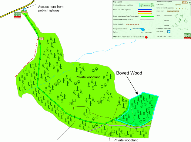 Click to view a full-size version Bovett Wood map