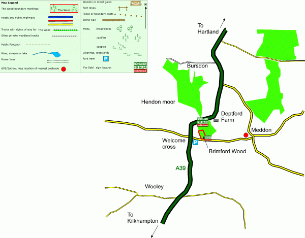 Brimford Wood - SOLD map