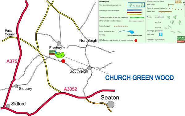 Click to view a full-size version Church Green Wood - SOLD map
