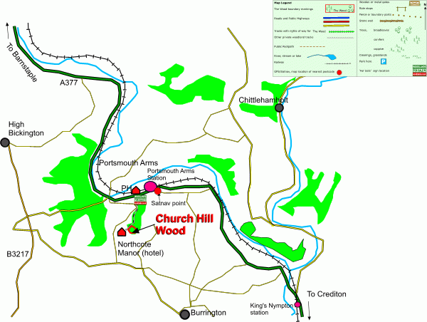 Click to view a full-size version Church Hill Wood - SOLD map