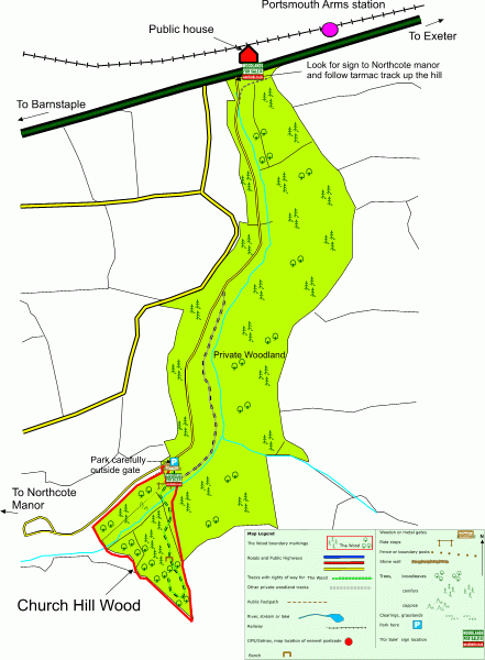 Click to view a full-size version Church Hill Wood - SOLD map