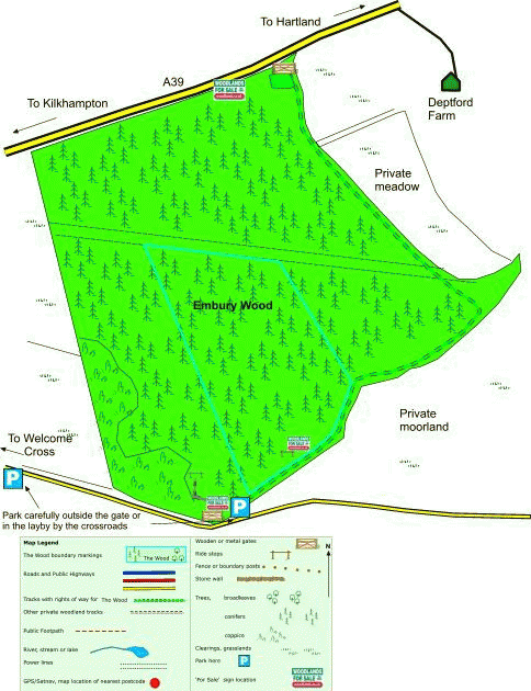 Click to view a full-size version Embury Wood map