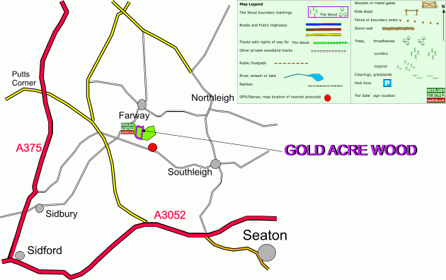 Click to view a full-size version Gold Acre Wood - SOLD map