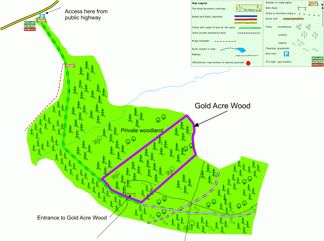 Click to view a full-size version Gold Acre Wood - SOLD map