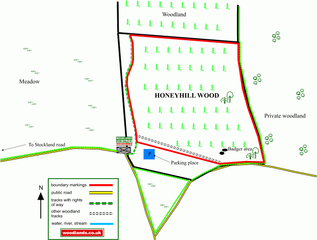 Honeyhill Wood - SOLD map
