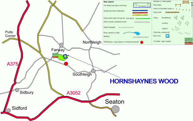 Click to view a full-size version Hornshaynes wood - SOLD map