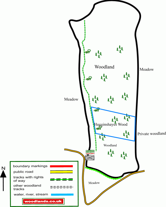 Hugginshayes wood map