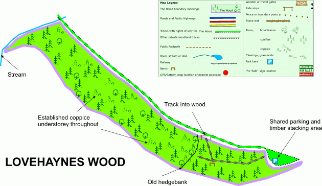 Lovehaynes Wood - SOLD map