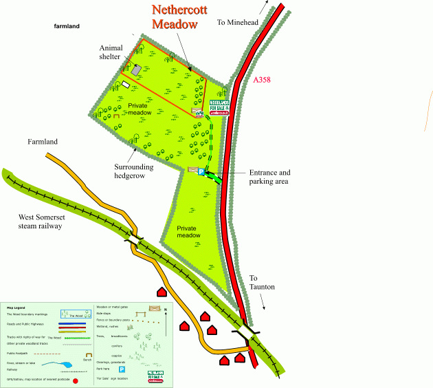 Nethercott Meadow map