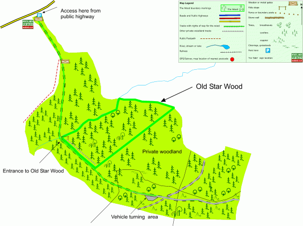 Click to view a full-size version Old Star Wood - SOLD map