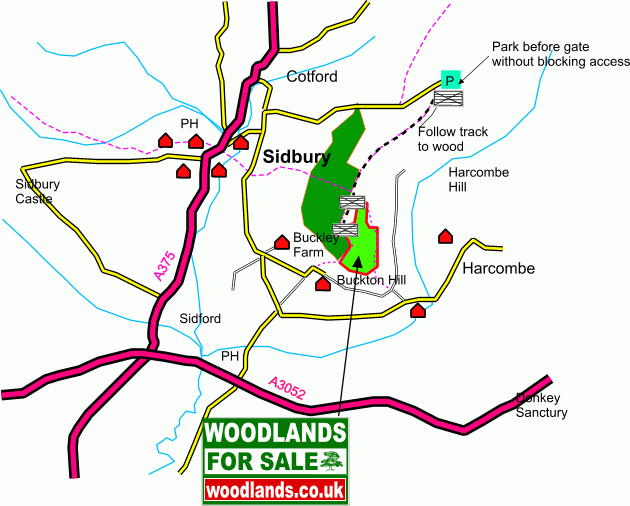 Sweetcombe wood map