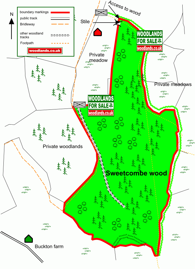 Sweetcombe wood map