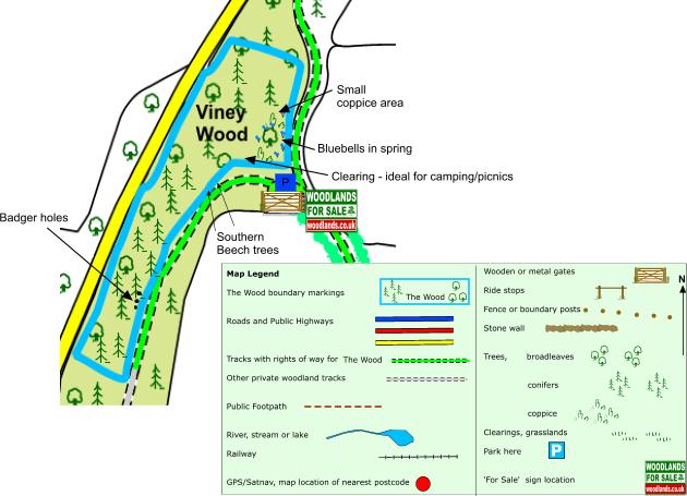 Viney Wood map