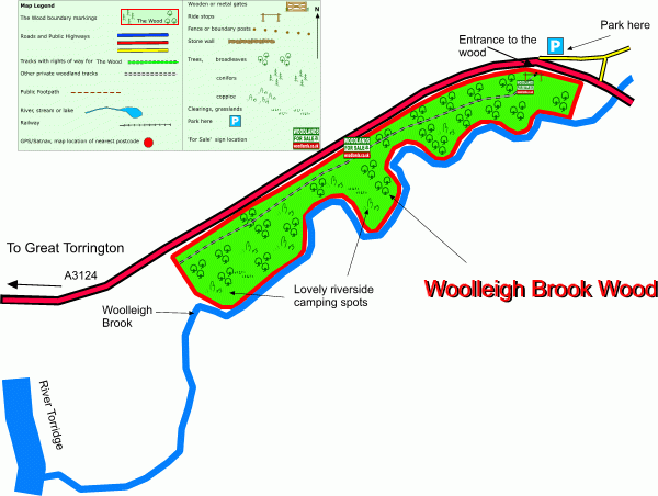 Woolleigh Brook Wood - SOLD map