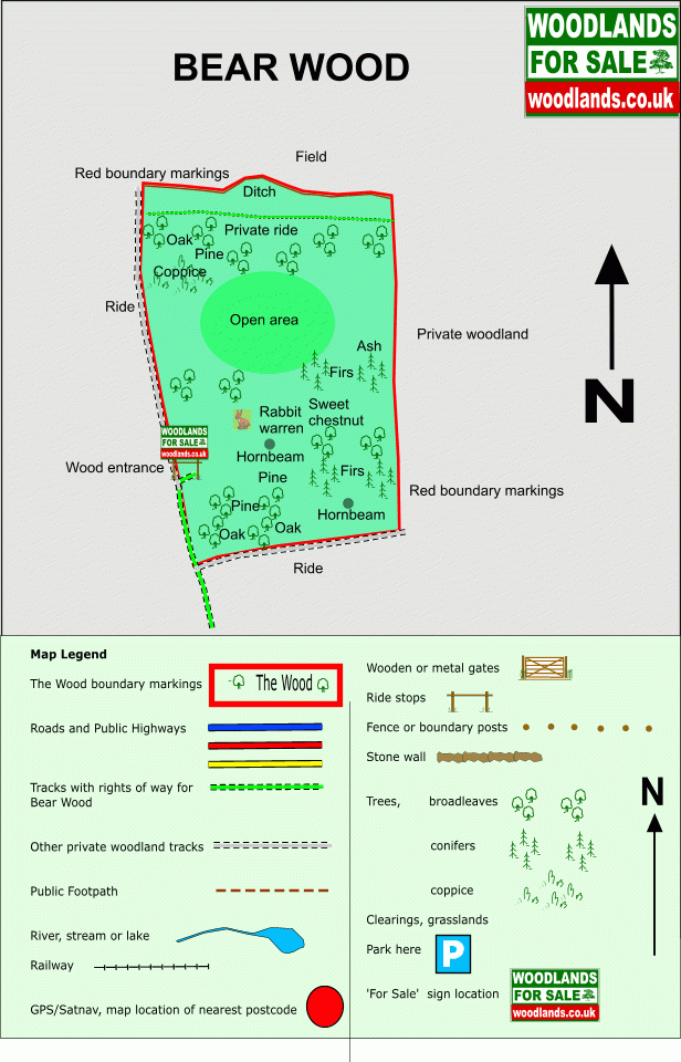 Bear Wood - SOLD map
