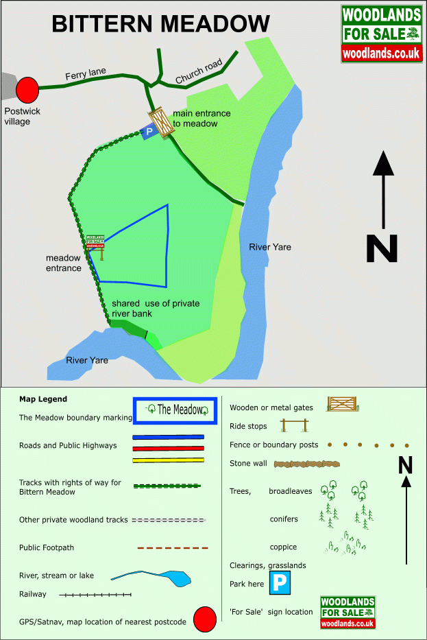 Click to view a full-size version Bittern Meadow - SOLD map