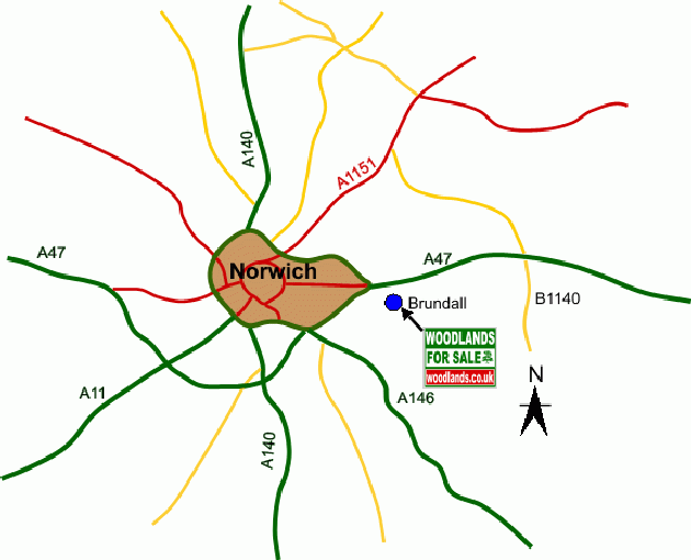 Click to view a full-size version Ferry Lane Wood - SOLD map