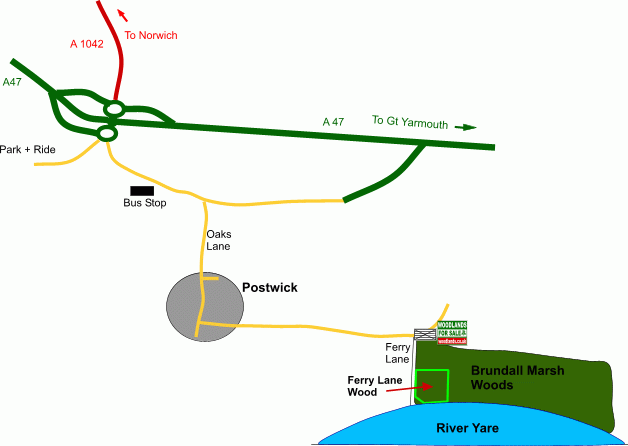 Click to view a full-size version Ferry Lane Wood - SOLD map