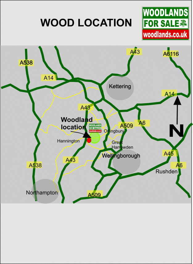 Click to view a full-size version Harrowden Wood map