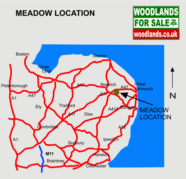 Click to view a full-size version Sallow Meadow - SOLD map