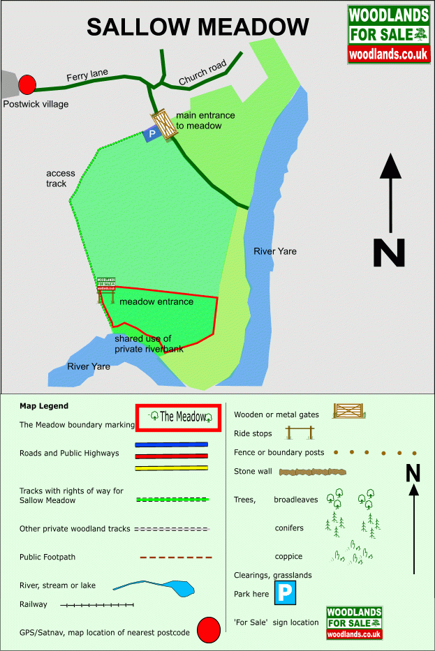 Click to view a full-size version Sallow Meadow - SOLD map