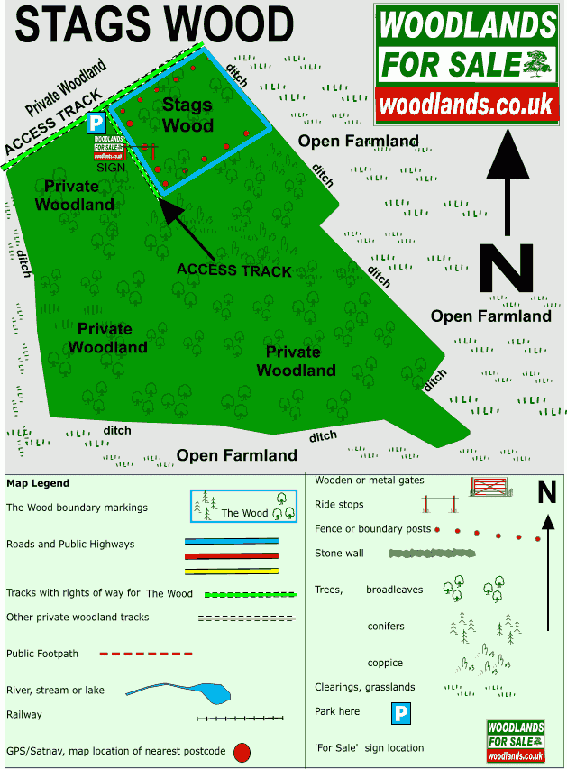 Click to view a full-size version Stags Wood - SOLD map