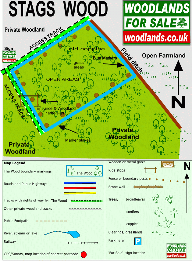 Stags Wood - SOLD map